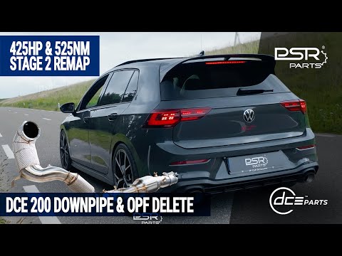 VW Golf 8 GTI Clubsport 425HP 525NM Stage 2 Tune DCE Parts 200 Cell Downpipe OPF Delete & Akrapovic