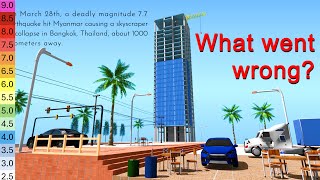 3D Bangkok Skyscraper: Simulated Collapse