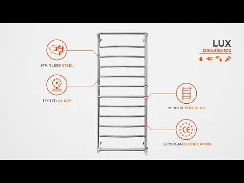 Водяной полотенцесушитель Mario Люкс 1.1.0307.01.P (4820111351152, 1200x530, хром/сатин/белый глянец/черный матовый/золото/бронза)