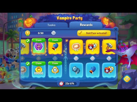 @Fishdom Win Strikes Atlantic Cup Stage 49 - 52. Vampire Party Level 16 Unlocked.