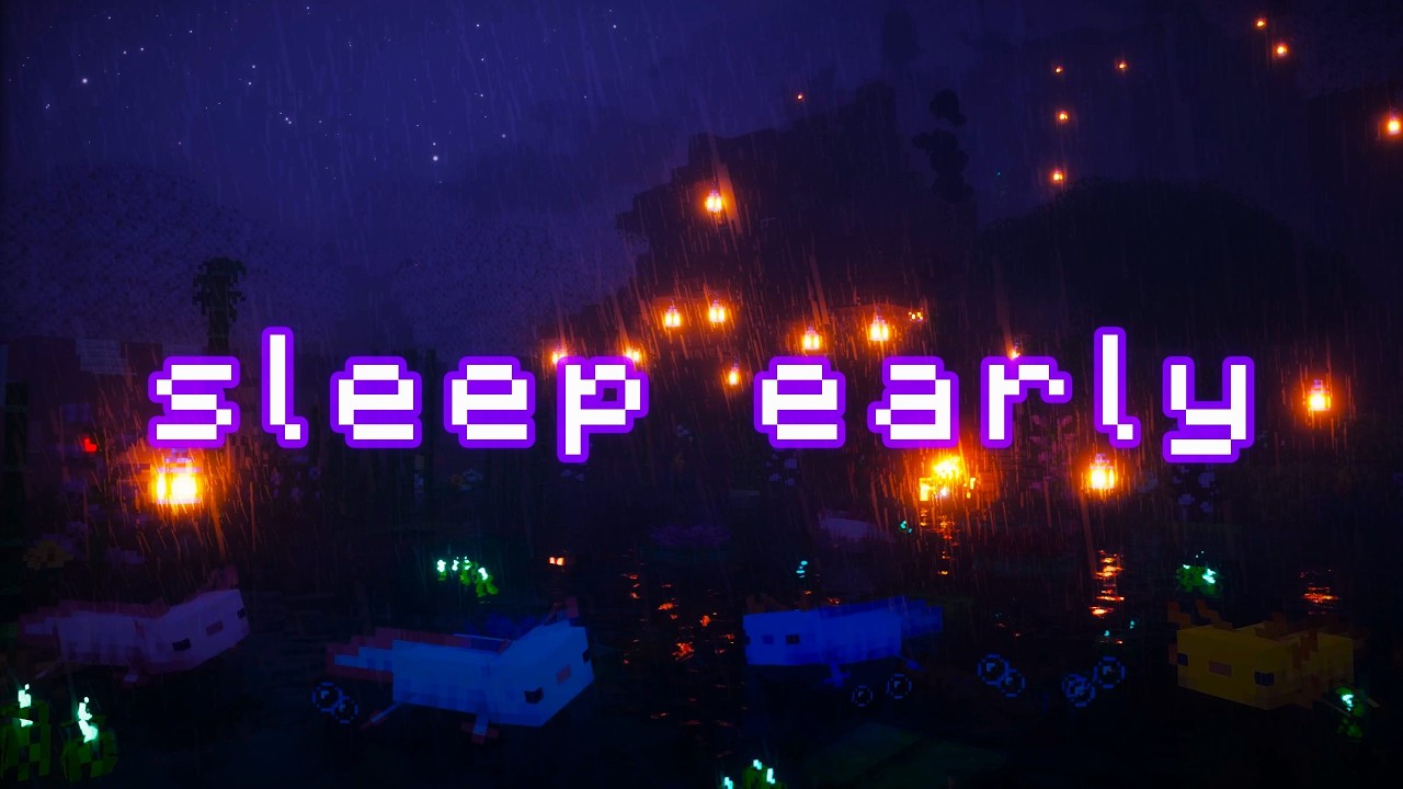 you deserve a break... (minecraft music w/ rain, water, fire)