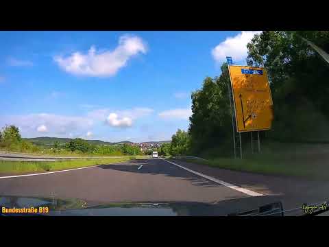 Die Bundesstraßen B19 wo die B19 Anfang bei Eisenach-West und B7
