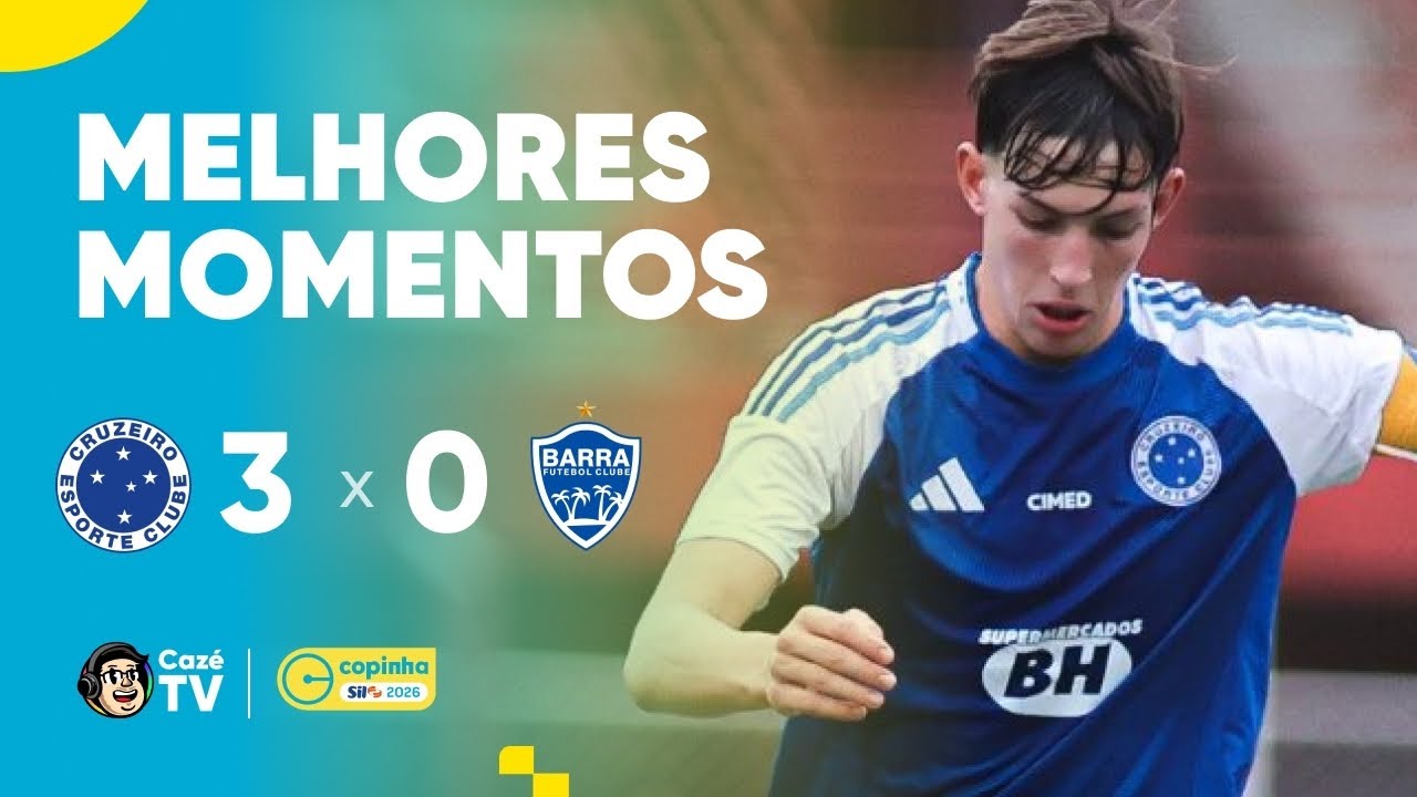 MELHORES MOMENTOS: CRUZEIRO 3 X 0 BARRA-SC | COPINHA 2026 | FASE DE GRUPOS | 1ª RODADA