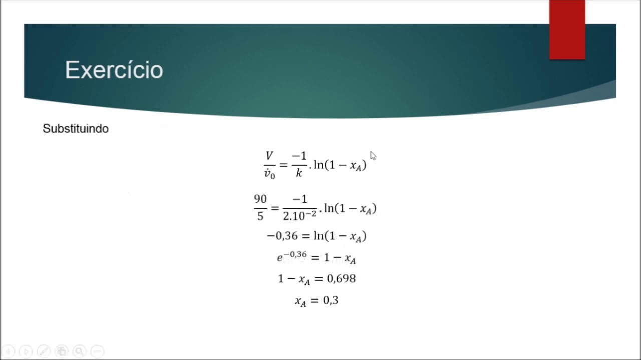 Aula 18 - Reator PFR - Exercício 1