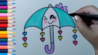 Como desenhar CHUVA DE BNOS FOFA | how to draw  RAIN OF CUTE BLESSINGS como colorir #comodesenhar