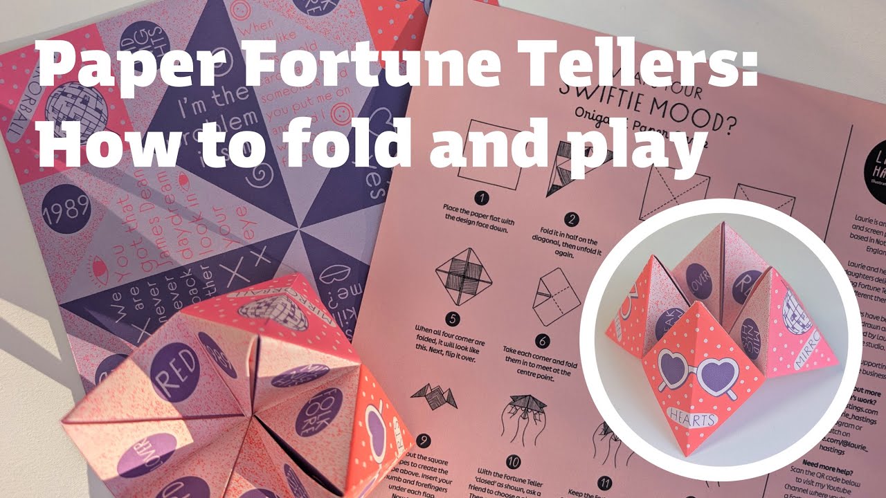 Screen Printed Paper Fortune Teller: How to fold and play