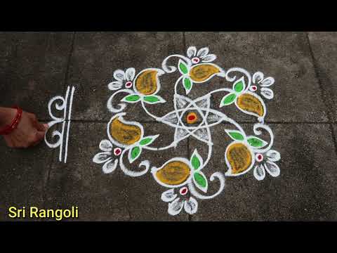 Ugadi Rangoli 2023🌻 5x3 dots Ugadi Special Muggulu🌻Small Ugadi Kolam🌻Side Border Rangoli Designs