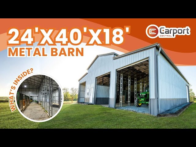 24’ x 40’ x 18’ Metal Barn