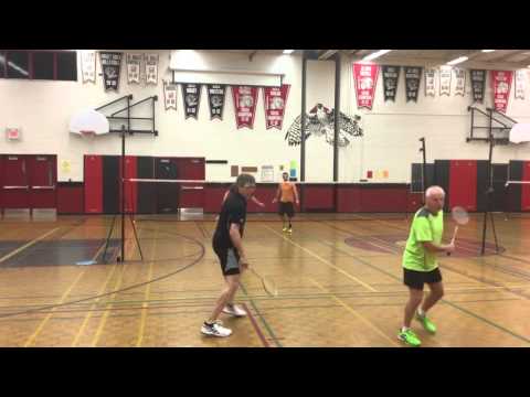 Fenelon falls badminton - Nick and Colin vs Bill and Dave