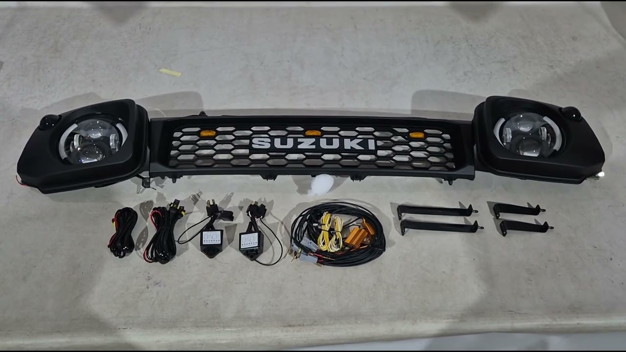 Suzuki Jimny 1998-2018 Headlight and Grille Kit (Off-Road) Video 22