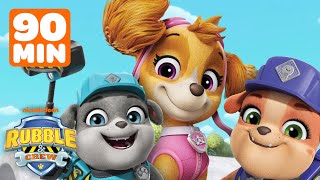 Mix & Motor Get a Lift From PAW Patrol Skye! w/ Rubble & Charger | 90 Minutes | Rubble & Crew
