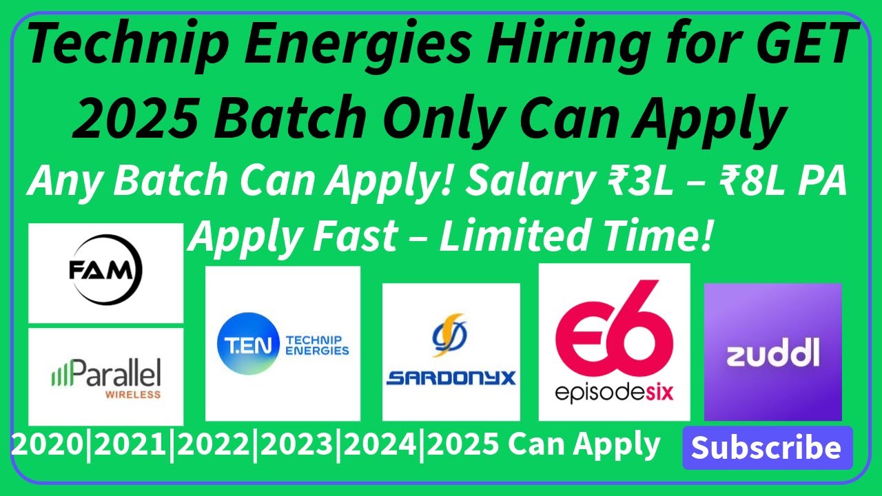 Drive for freshers Technip Energies , Episode Six , Hiezen Hiring | 2022, 2023 , 2024 , 2025 jobs