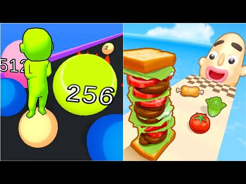 Run 2048 vs Sandwich Runner - Max Level Gameplay Android iOS