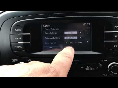 How to set the clock on a 2016 Kia Soul.