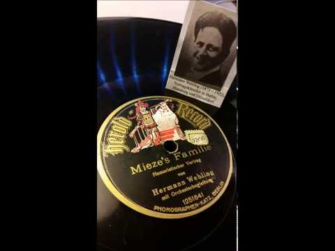 Hermann Wehling: "Mieze's Familie" - Humoristischer Vortrag um 1910