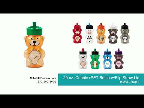 20 oz Cubbie rPET Bottle with Flip Straw Lid