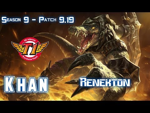SKT T1 Khan RENEKTON vs SYLAS Top - Patch 9.19 KR Ranked
