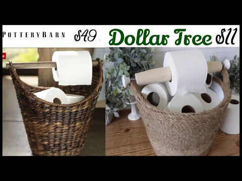 Dollar Tree Toilet Paper Storage | Pottery Barn Dupe Video