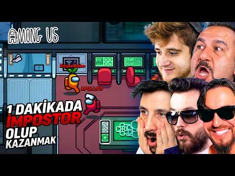 IMPOSTOR OLUP 1 DAKİKADA OYUNU KAZANDIK ! EMJAN JANE APOLLO HOLMES !! ESKİ EKİPLE AMONG US !
