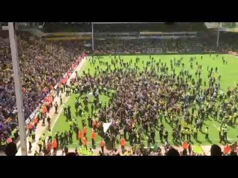Play Off Semi Final Derby 2015 Norwich vs Ipswich Barclay Atmosphere and Pitch Invasion