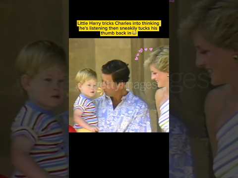 Little Harry tricks Charles into thinking he's listening then sneakily tucks his thumb back in😂