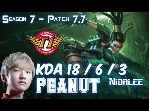 SKT T1 Peanut NIDALEE vs GRAVES Jungle - Patch 7.7 KR Ranked
