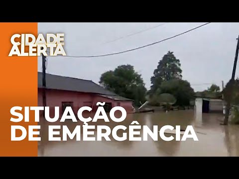 300 pessoas afetadas em Porto Amazonas, rio Iguaçu subiu 7 metros e invadiu as casas