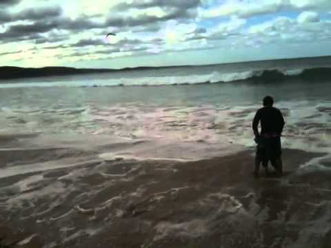 Amir Reza playing in beach
