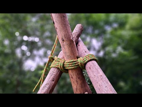 DIY Dreibein in 1 Minute: Schnelle Anleitung für Outdoor & Camping! #DIY #camping #dreibein