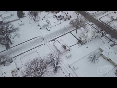 12-29-2020 Beatrice, NE - Snow Covered Beatrice, Nebraska - Aerial Snow View
