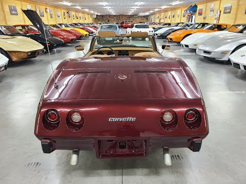 1975 Dark Red Corvette Convertible Stingray 4spd Video