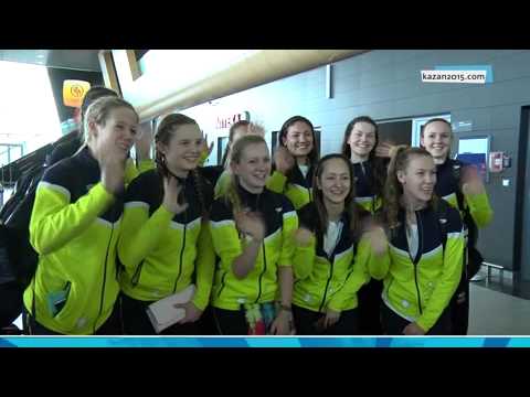 Australia arriving at 16th FINA World Championships 2015 in Kazan