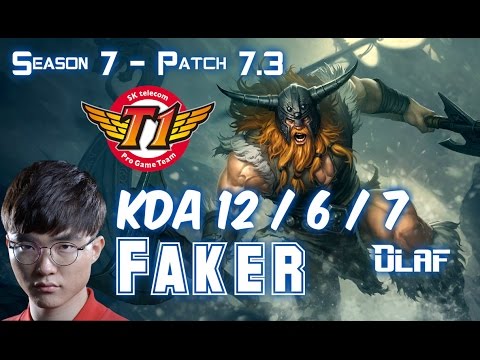 SKT T1 Faker OLAF vs RENEKTON Top - Patch 7.3 KR Ranked