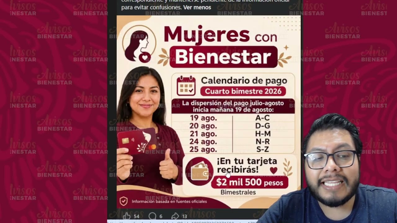¡MUJERES CON BIENESTAR! aun no te enteras ya esta el calendario de pago de julio - agosto 2026