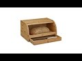 Boîte à pain tiroir couteau bambou Marron - Bambou - Bois manufacturé - 41 x 21 x 28 cm