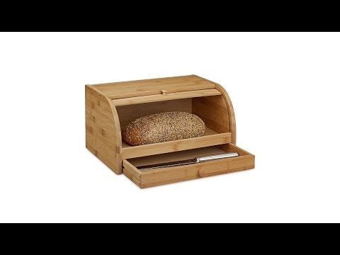 Rollbrotkasten mit Schublade Bambus Braun - Bambus - Holzwerkstoff - 41 x 21 x 28 cm