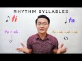 Music RHYTHM SYLLABLES Counting Clapping And Reading Rhythm Syllables