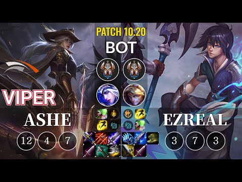 HLE Viper Ashe vs Ezreal Bot - KR Patch 10.20