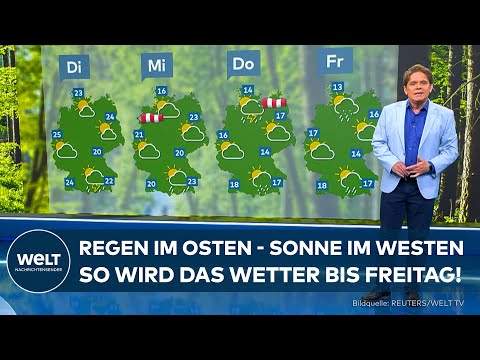 DEUTSCHLAND WETTER: Zweigeteilt! Sonne im Westen & Süden! Osten startet bewölkt in die neue Woche