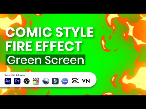 Comic Style Fire Effect Green Screen | Cartoon Flame Overlay | CapCut & VFX Editing