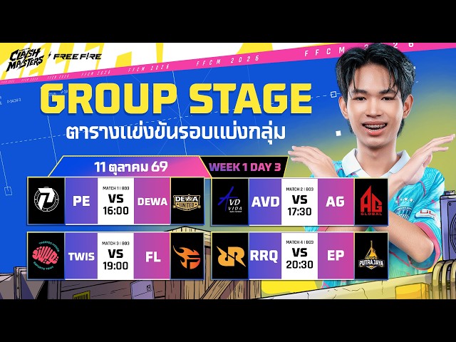 🔴[LIVE] เชียร์สดศึก 4v4 ทีมไทย AG, TWIS, AVD รอบ Group Stage l FFCM SEA 2026 FALL DAY 3