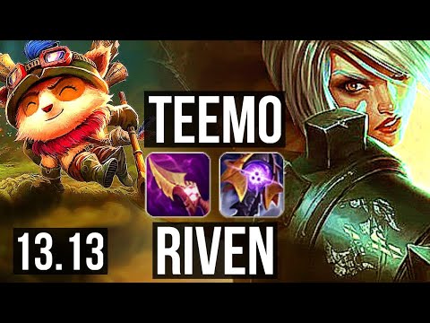 TEEMO vs RIVEN (TOP) | 7/1/7, 1400+ games, 1.2M mastery | NA Diamond | 13.13