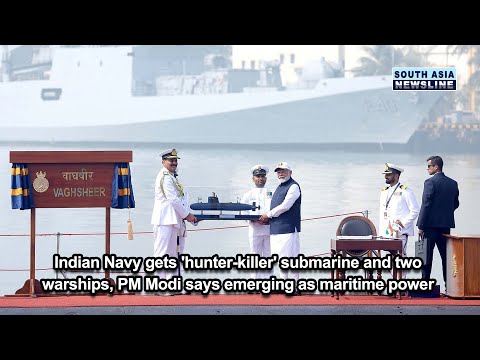 Indian Navy gets 'hunter killer' submarine and two warships, PM Modi says emerging as maritime power