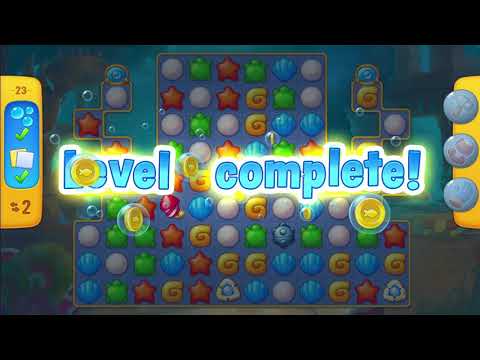 Fishdom Atlantis Cup Stage 23 Hard level, no boosters