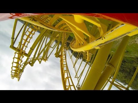 On-ride point of view of Gauntlet
