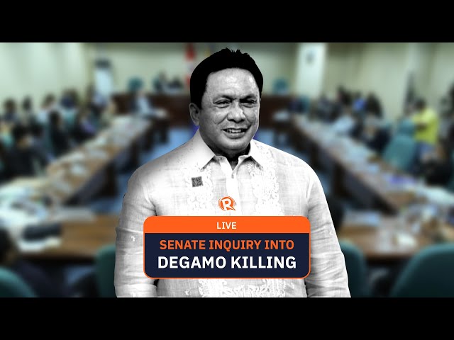 LIVESTREAM: Senate inquiry into Degamo killing