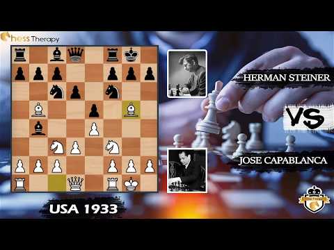 Jose Capablanca vs Herman Steiner  || The Most  Beautiful Sacriface - اجمل التضحيات