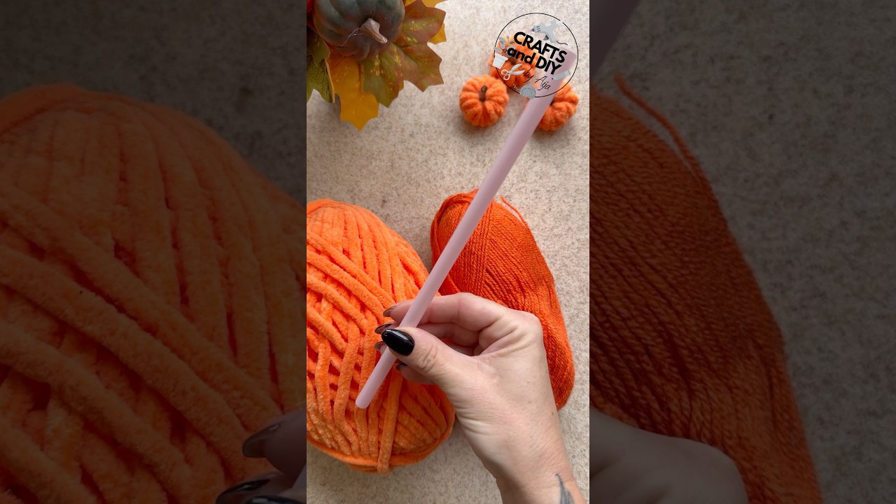 Cute Yarn Mini Pumpkins 🎃 #diy #crafts #yarn #pumpkin #howto #falldecor #tutorial #fall #diyideas