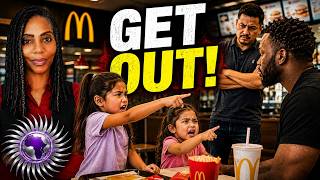 Young Kids Tell Brotha to LEAVE McDonald's, Cuss & Insult Him, Then Dad Puts Hands on Them