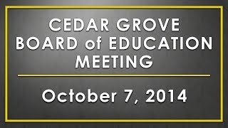 preview picture of video 'Cedar Grove Board of Education Meeting 10-07-14'